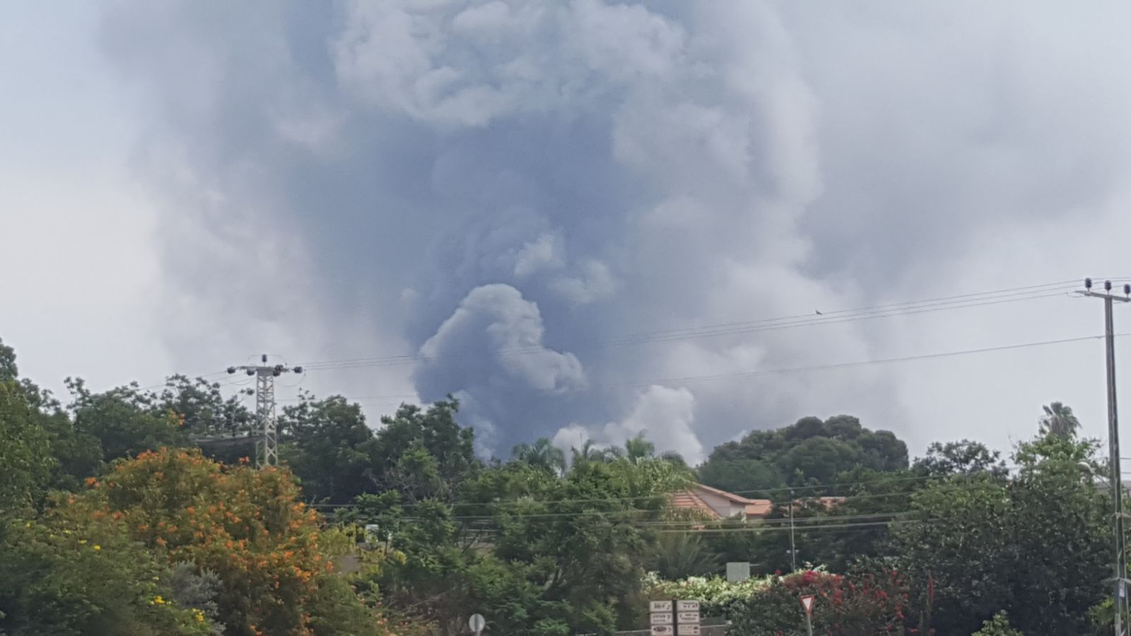 השריפה בביצרון - צילום פיקוח עירוני גן יבנה