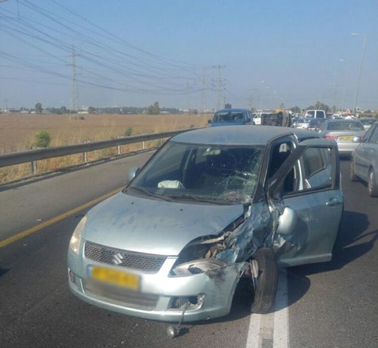 הרכב הפרטי שהיה מעורב בתאונה