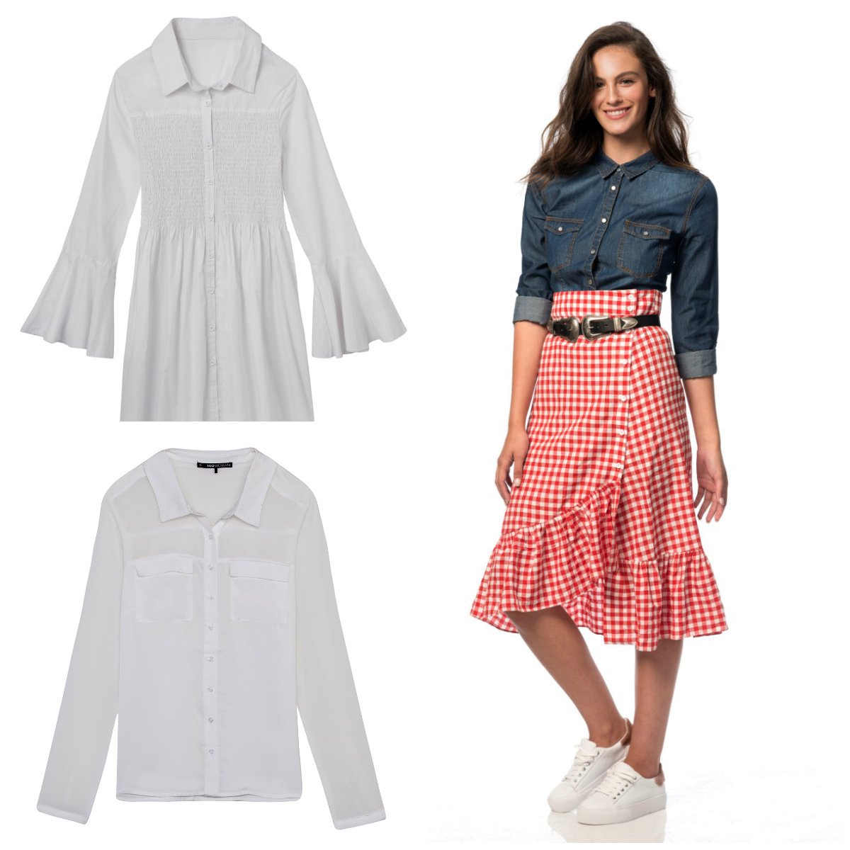 מימין: מראה צבעוני ב H&O, צילום: יניב אדרי. משמאל: חולצות לבנות, צילום: טל טרי