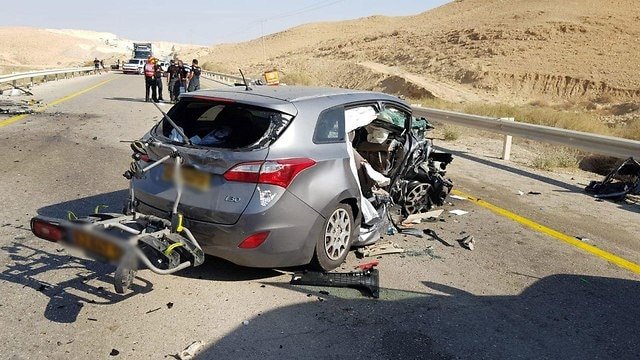 זירת התאונה - צילום דוברות מד"א