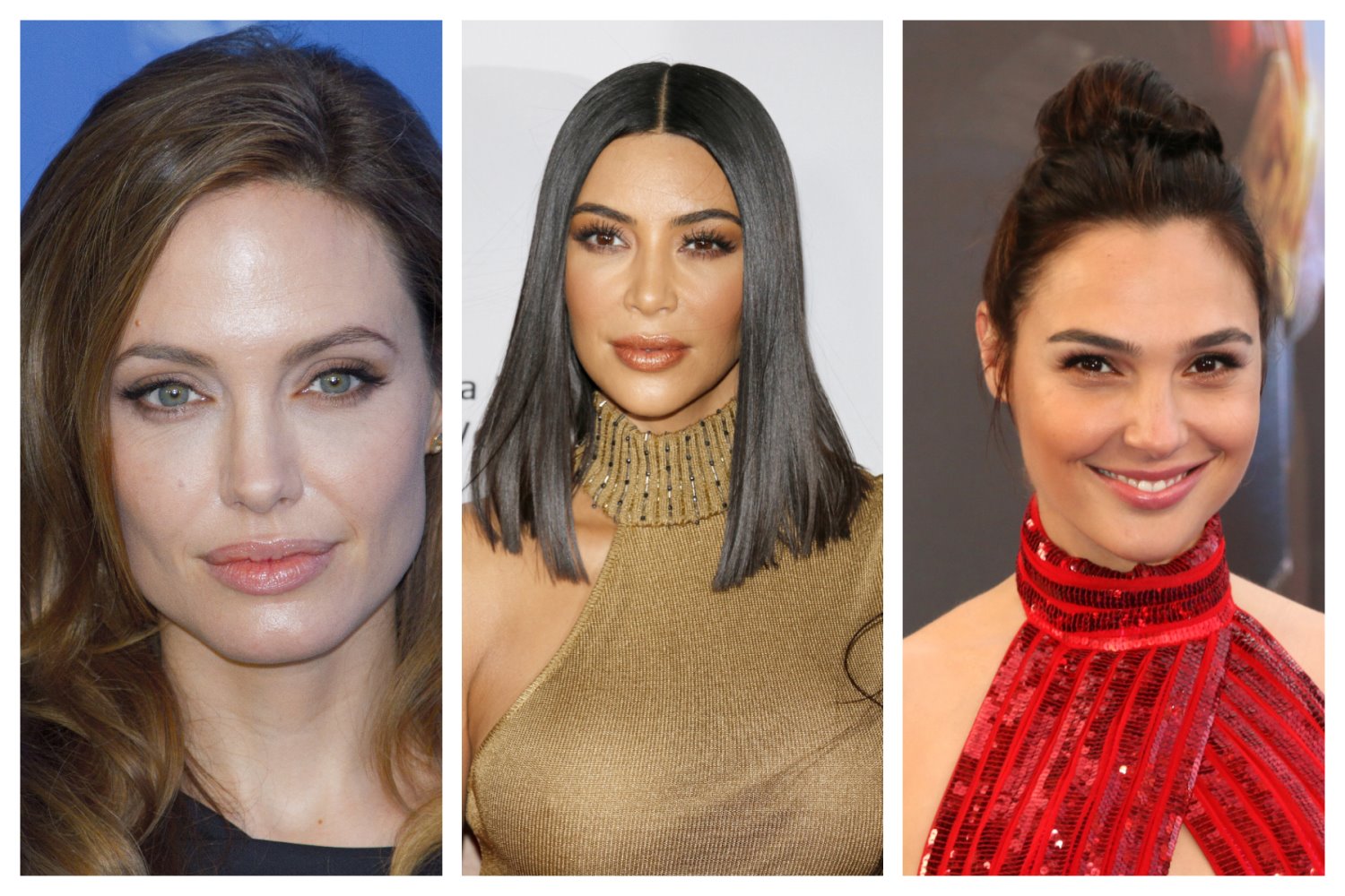 השלישייה המנצחת, אנג'לינה ג'ולי, קים קרדשיאן וגל גדות. צילום: shutterstock