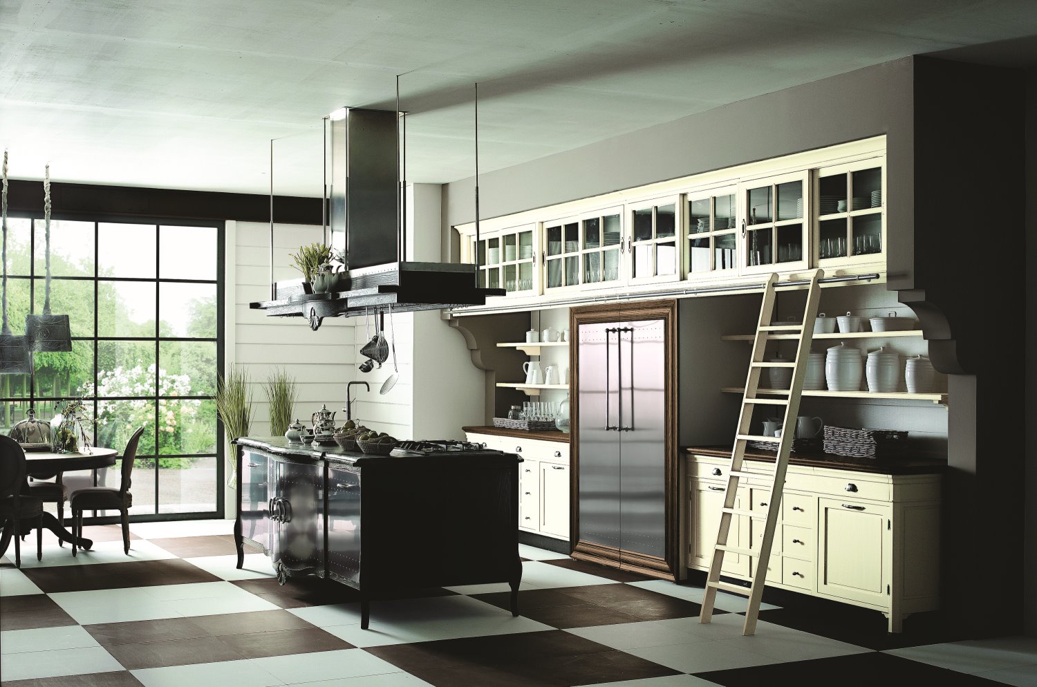 מטבח בסגנון תעשייתי של המותג Marchi Cucine. להשיג בפנטהאוז רהיטים