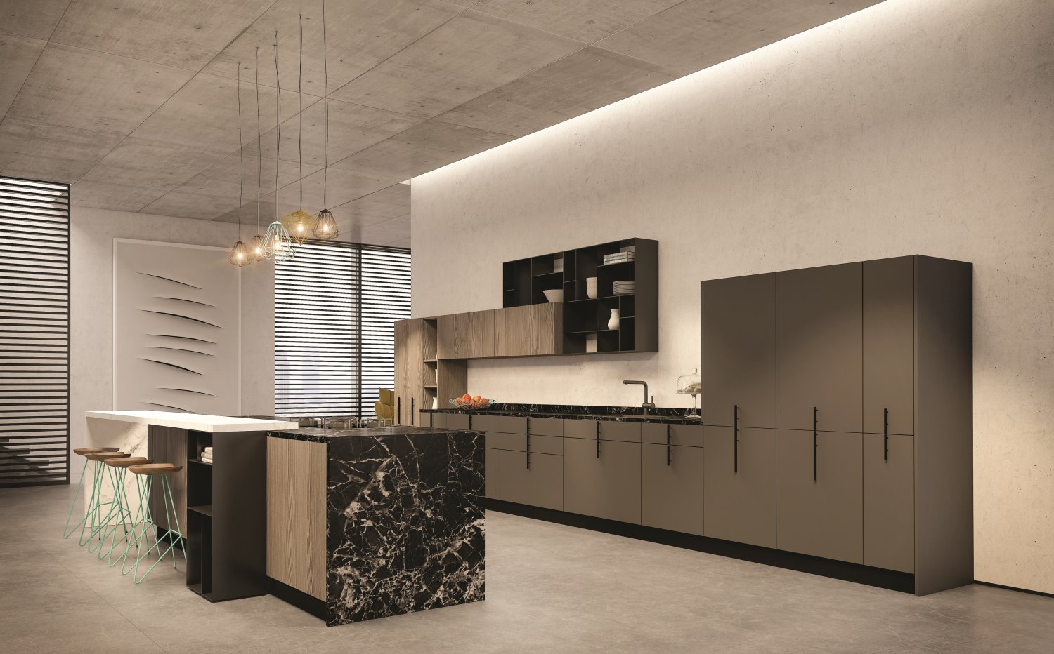 פונקציונאליות מודלוארית. שילוב של חומרים ופתרונות אחסון מגוונים. מטבחי רגבה