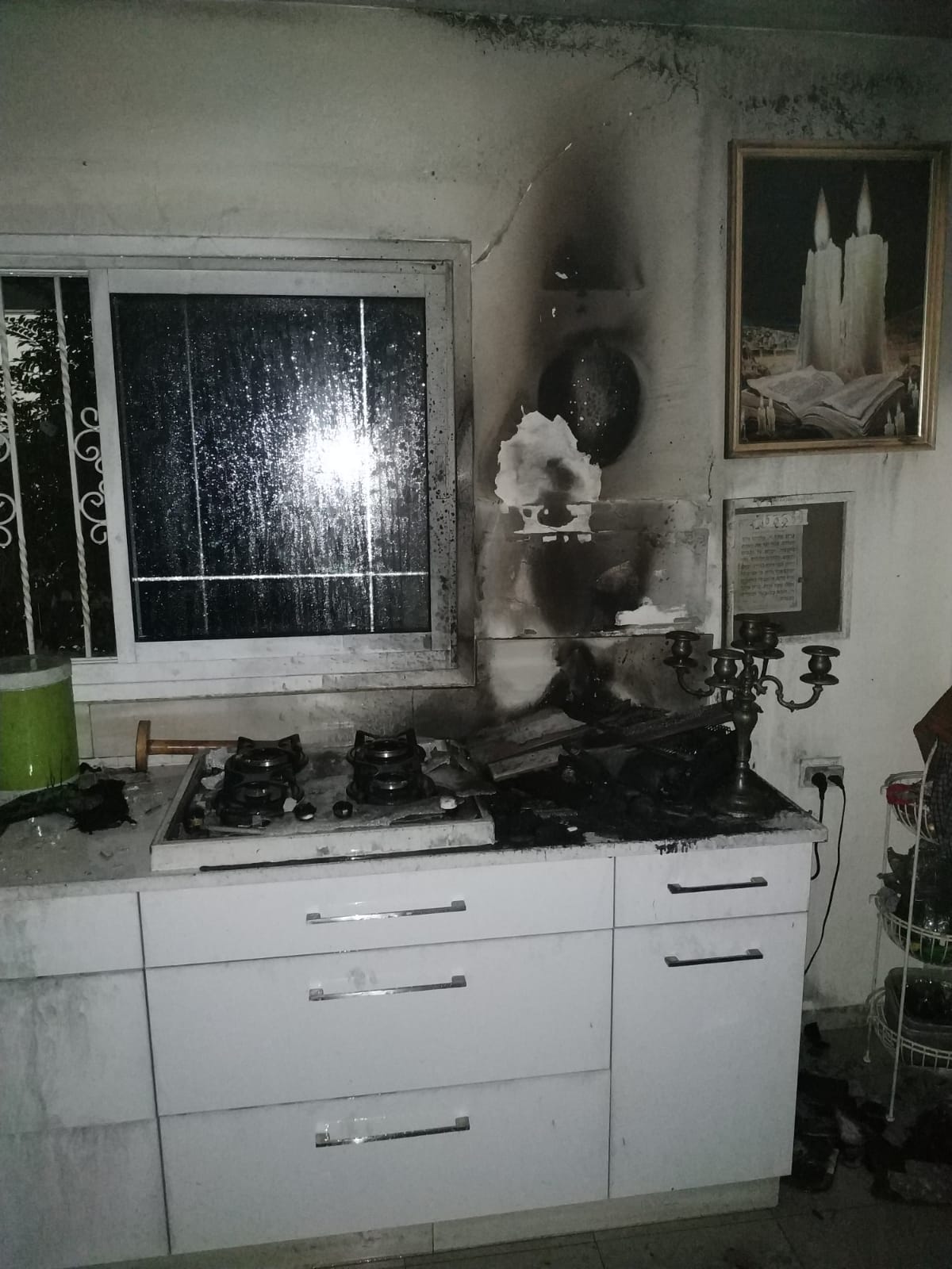 שריפה במרכז שפירא , צילום דוברות כב"ה דרום