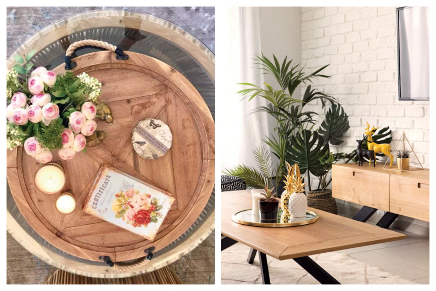 מימין: עיצוב לירון אוטמזגין. צילום: אנטולי קריניצקי. משמאל: עיצוב וצילום: ליאת שמחי.