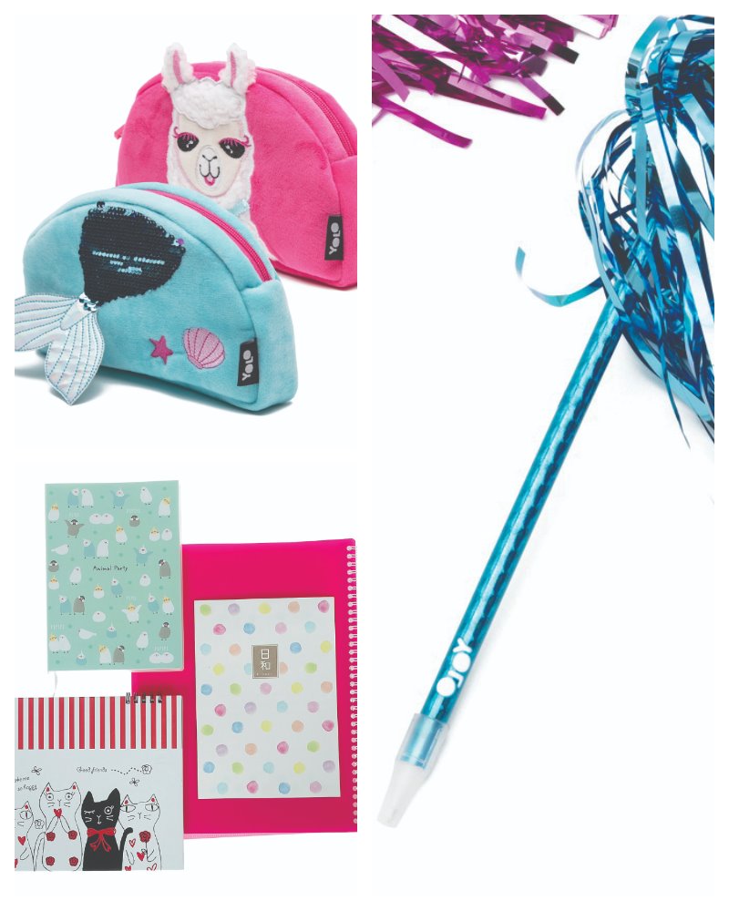 עיפרון מעודדות של YOLO, 12 שקלים, יח"צ. קלמר פרוותי של YOLO, 55 שקלים, יח"צ. מחברת דייסו, 10 שקלים, יח"צ. 