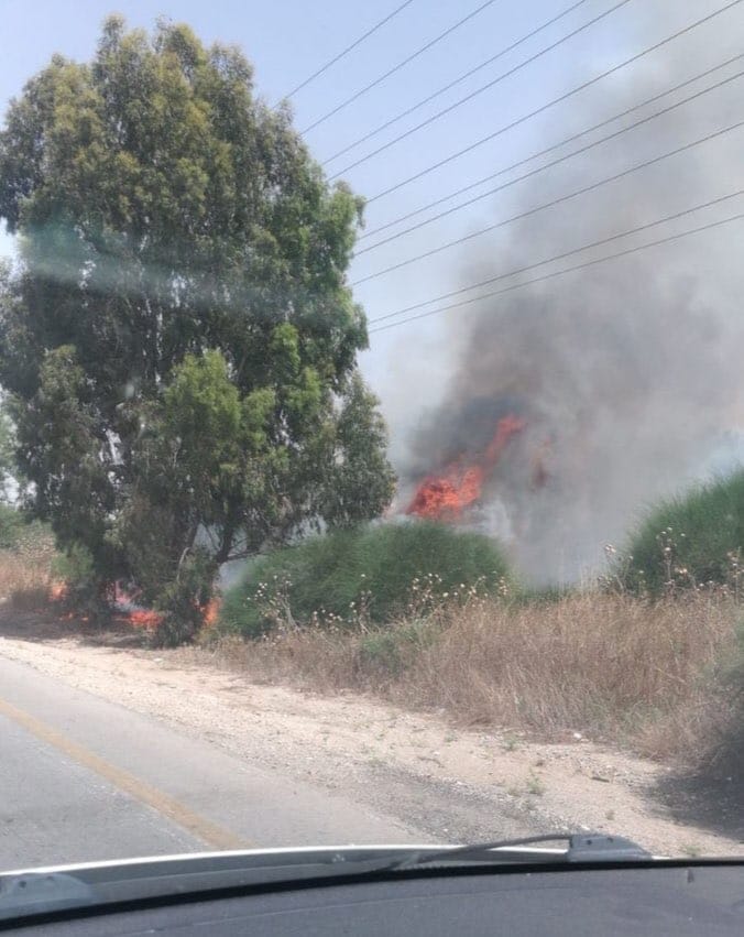 שריפה בשטח מועצה אזורית חוף אשקלון