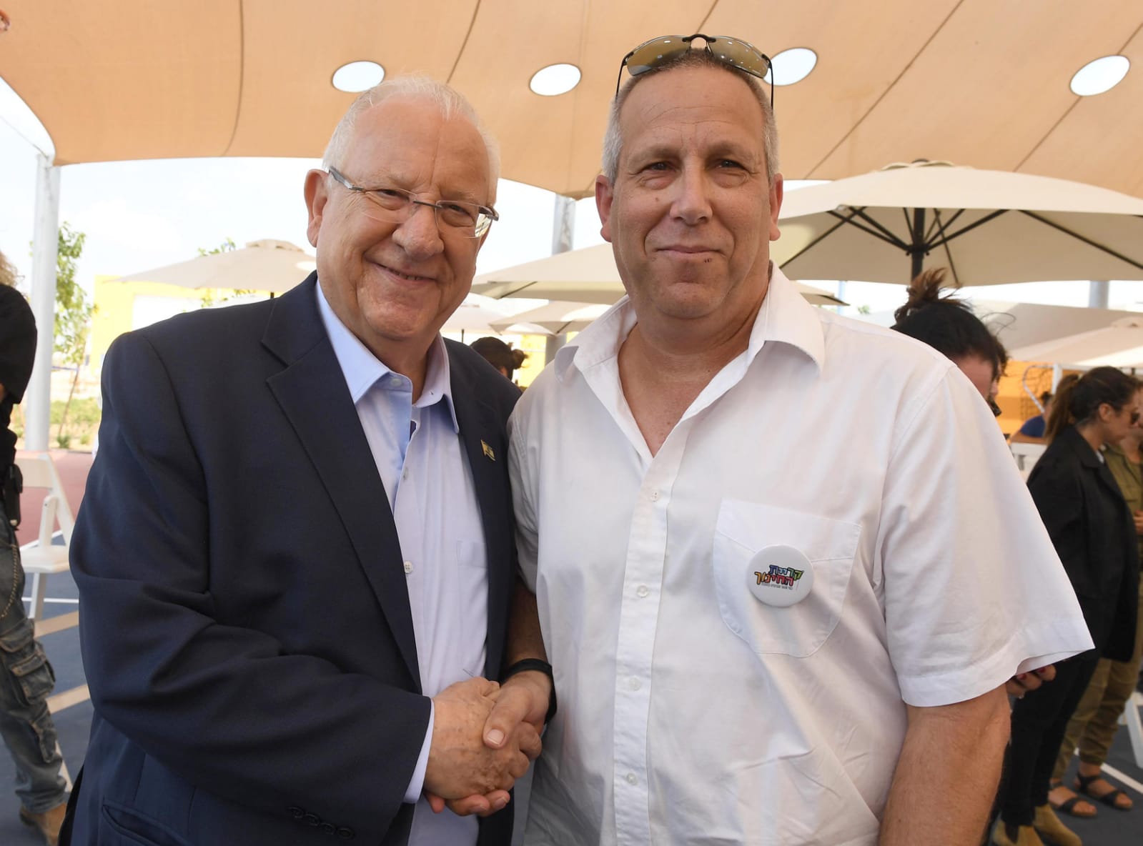 הנשיר רובי רבלין וגדי ירקוני ראש המועצה האזורית אשכול