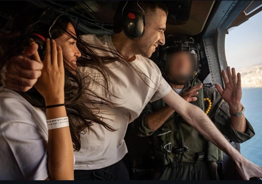 נועה ארגמני ואבינתן אור במסוקץ צילום: דובר צה"ל