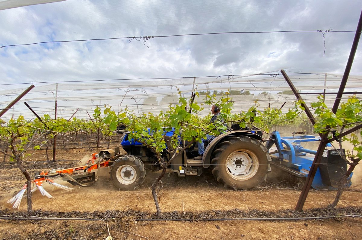 מרסקת גזם UR של חב' אוריאל ובניו בשילוב מאטא ממוכן של חב' Corbins