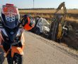 נהג משאית נפצע בינוני כתוצאה מתאונה עצמית בצומת איתן