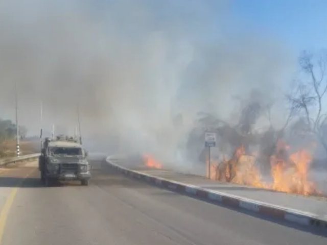 שריפה בעוטף עזה צילום דוברות אשכול