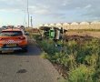טרקטור חקלאי התהפך בכביש 40 סמוך לצומת חצב